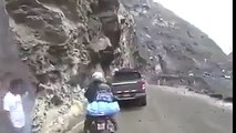 Heavy landsliding on Karakoram Highway Gilgit Baltistan