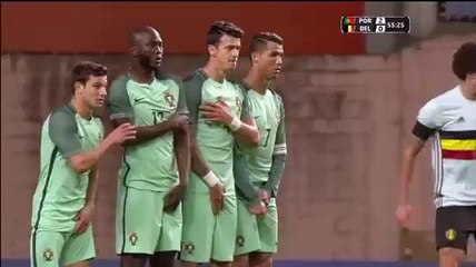 Amazing Free Kick For Belgium - Portgual 2-0 Belgium -  29.03.2016 HD