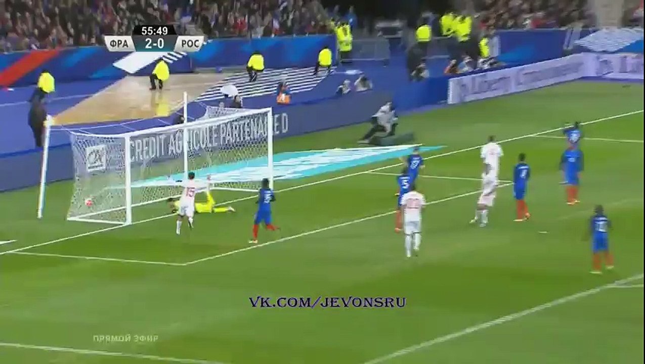 Aleksandr Kokorin 2:1 Goal - France - Russia - 29/03/2016