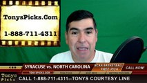 North Carolina Tar Heels vs. Syracuse Orange Free Pick Prediction NCAA College Basketball Odds Preview 4-2-2016