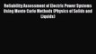 Read Reliability Assessment of Electric Power Systems Using Monte Carlo Methods (Physics of