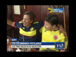 Así festejaron los hinchas colombianos en Quito