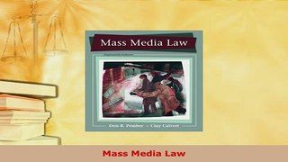 PDF  Mass Media Law Free Books