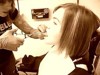 Jackies tongue piercing