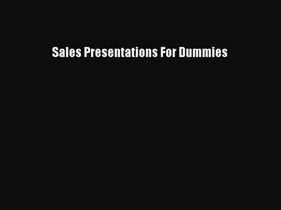 [PDF] Sales Presentations For Dummies [Read] Online