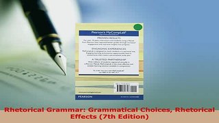 PDF  Rhetorical Grammar Grammatical Choices Rhetorical Effects 7th Edition Ebook