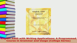 Download  English 3200 with Writing Applications A Programmed Course in Grammar and Usage College Read Online