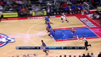 Andre Drummond Blocks Russell Westbrook   Thunder vs Pistons   March 29, 2016   NBA 2015-16 Season