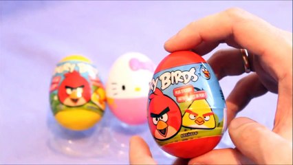 Angry Birds Toy Surprise EGGS UNBOXING Angry Birds Eggs and hello kitty KINDER SURPRISE