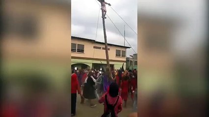 Incident Easter Celebrations - moment actor playing Jesus falls 10 metres from cross in Guatemala