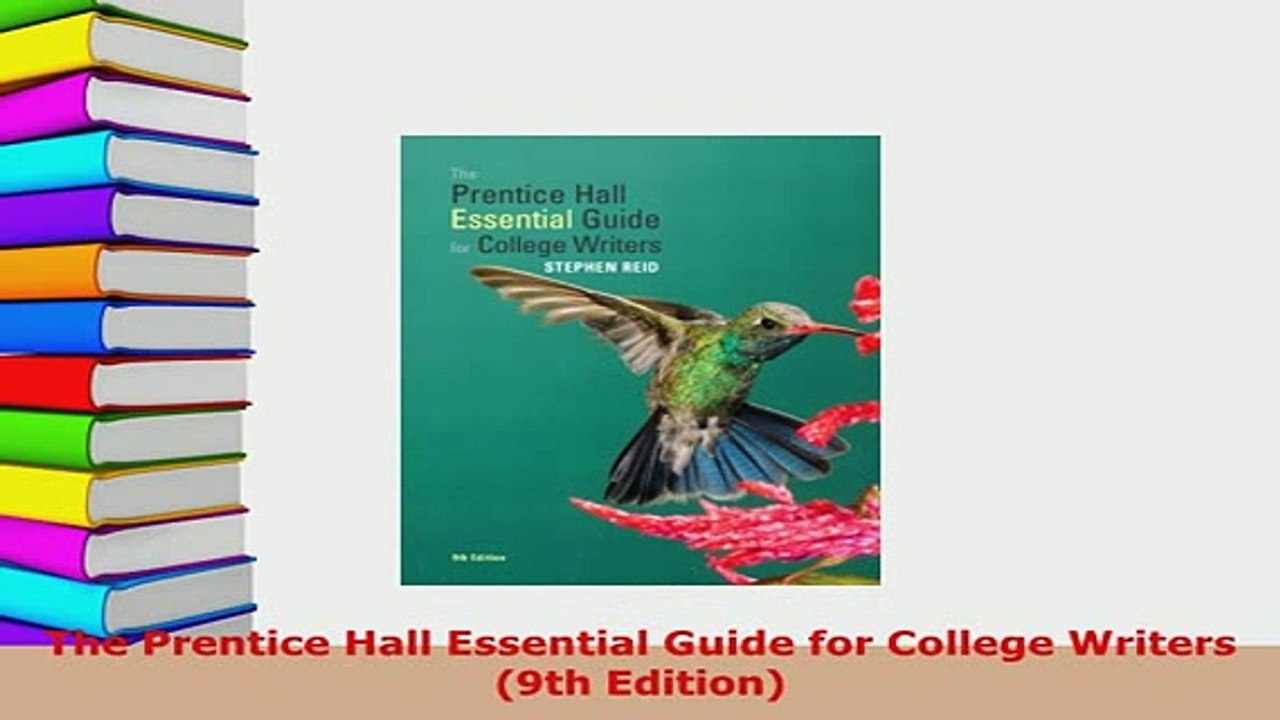 PDF The Prentice Hall Essential Guide for College Writers 9th Edition PDF Full Ebook video