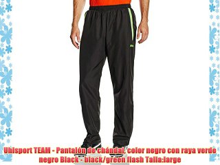 Uhlsport TEAM - Pantalón de chándal color negro con raya verde negro Black - black/green flash