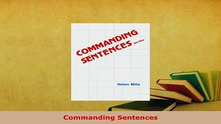PDF  Commanding Sentences PDF Book Free