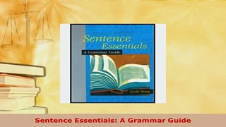 PDF  Sentence Essentials A Grammar Guide PDF Book Free