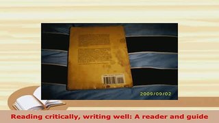 PDF  Reading critically writing well A reader and guide Free Books