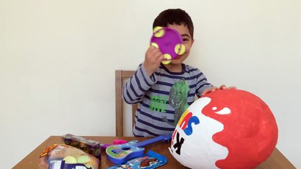 Super Giant Kinder Surprise Egg Peppa Pig and Mickey Mouse Clubhouse Toys Opening Unboxing