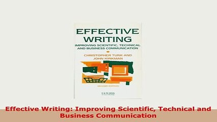 Download  Effective Writing Improving Scientific Technical and Business Communication Free Books