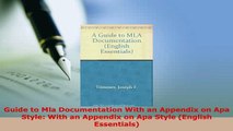 PDF  Guide to Mla Documentation With an Appendix on Apa Style With an Appendix on Apa Style PDF Online