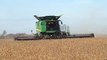 John Deere S690 Combine Harvesting Soybeans