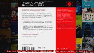Inside Microsoft SharePoint 2013 Developer Reference
