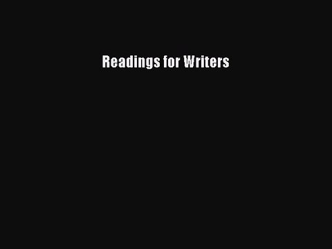 Read Readings for Writers Ebook Free