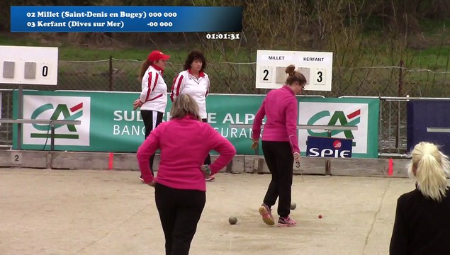 Mène 5, Finale Millet contre Kerfant, cinquième étape du Super 16 féminin, Sport Boules, Bourg-Saint-Andéol 2016