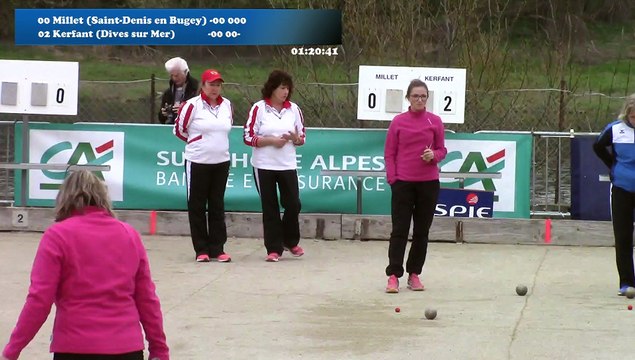 Mène 3, Finale Millet contre Kerfant, cinquième étape du Super 16 féminin, Sport Boules, Bourg-Saint-Andéol 2016