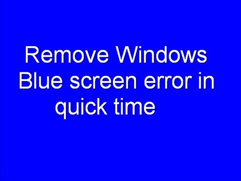 Remove Windows Blue screen error in few seconds