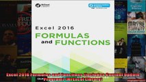 Excel 2016 Formulas and Functions includes Content Update Program MrExcel Library