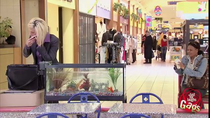 Angry Hot Girl Throws Phone In Fish Tank