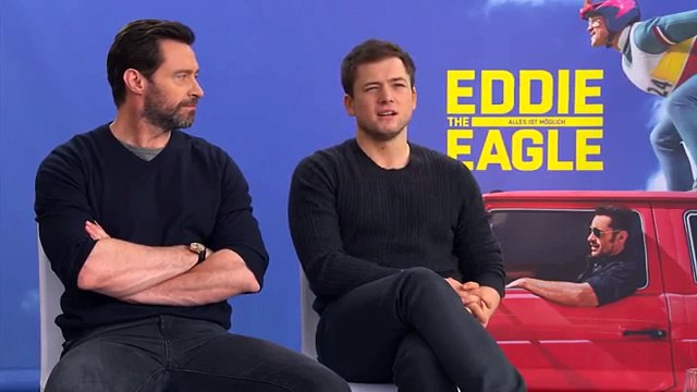 HUGH JACKMAN & TARON EGERTON on EDDIE THE EAGLE - Patze Talks (FULL HD)