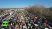 Greek farmers on tractors block highways to protest reforms (drone footage)