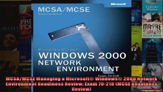 MCSAMCSE Managing a Microsoft Windows 2000 Network Environment Readiness Review Exam