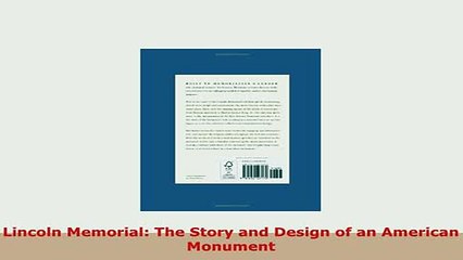 Download  Lincoln Memorial The Story and Design of an American Monument PDF Online
