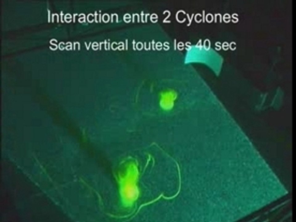 Cyclone formation on the Coriolis rotating platform