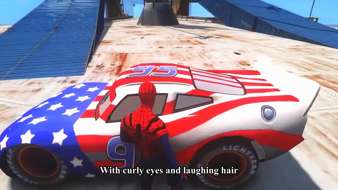 Cars Spiderman Nursery ♪ Polly Wolly Doodle ♪ Lightning McQueen USA