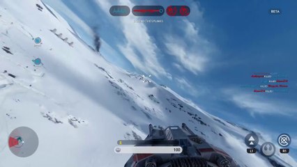 Star Wars- Battlefront Beta (PS4) - Airspeeder destroyed AT-AT [60FPS]