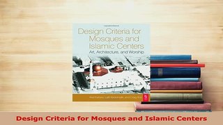 PDF  Design Criteria for Mosques and Islamic Centers Download Full Ebook