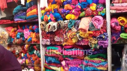 Very Very Colourful Designer Indian Sarees In Jaipur Market, India