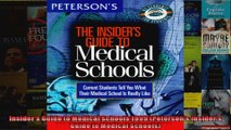 Insiders Guide to Medical Schools 1999 Petersons Insiders Guide to Medical Schools