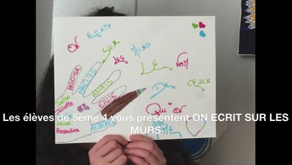 Les élèves de 5eme 4 du collège des 4 vents l'Arbresle vous presentent ON ECRIT SUR LES MURS