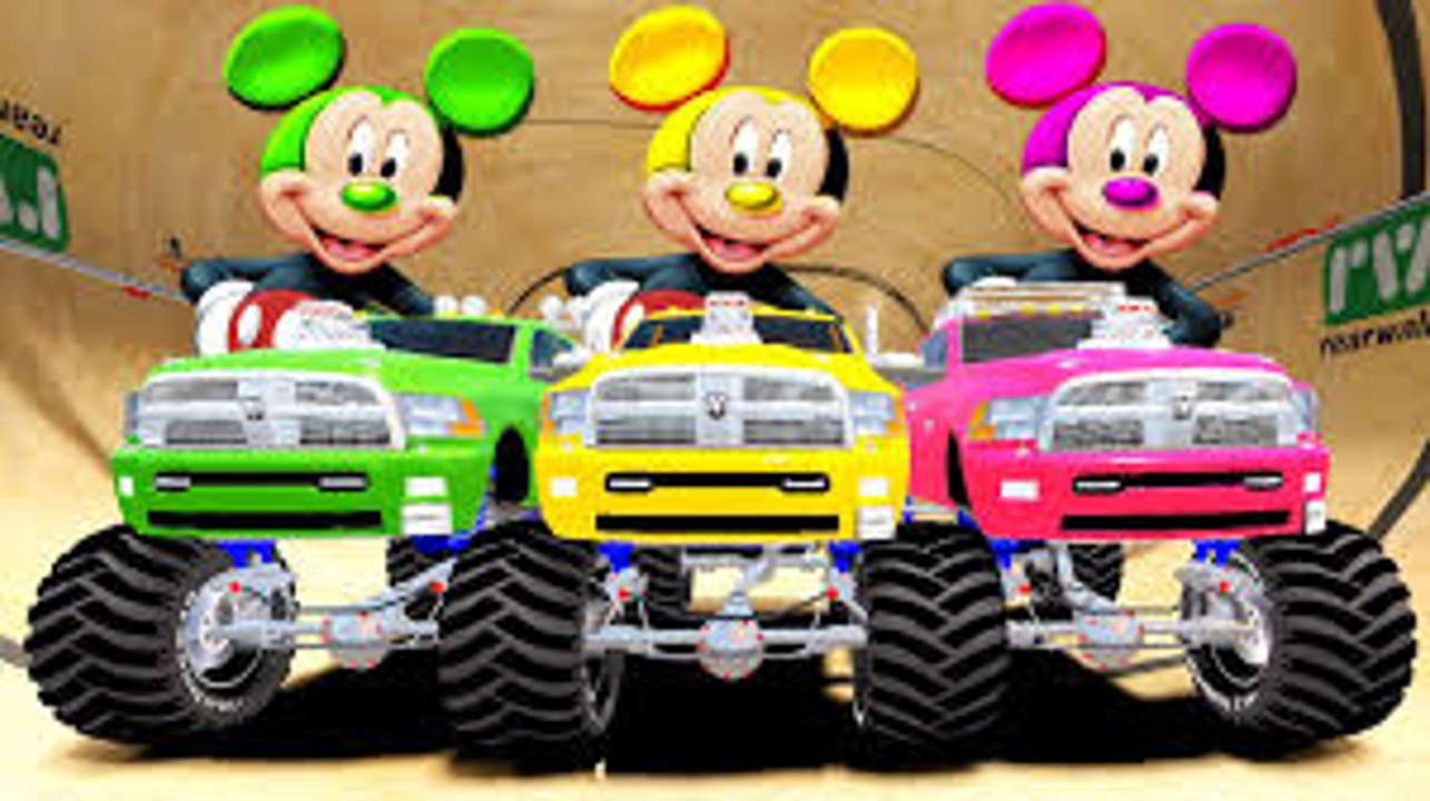 EPIC MONSTER TRUCK PARTY & Mickey Mouse COLORS + Nursery Rhymes for ...