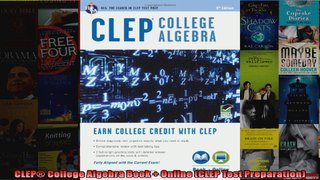 CLEP College Algebra Book  Online CLEP Test Preparation