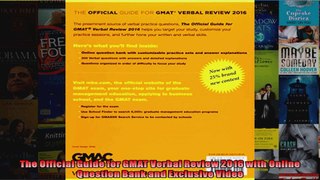The Official Guide for GMAT Verbal Review 2016 with Online Question Bank and Exclusive