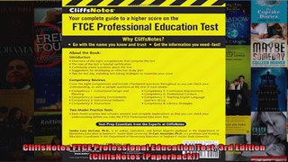 CliffsNotes FTCE Professional Education Test 3rd Edition CliffsNotes Paperback