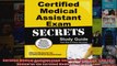 Certified Medical Assistant Exam Secrets Study Guide CMA Test Review for the Certified