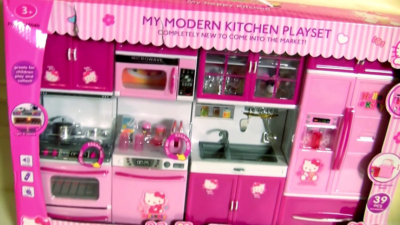 Elsa na Cozinha Deluxe da Hello Kitty Com Forno Fogão Geladeira Disney Frozen Play Doh Surprise Eggs