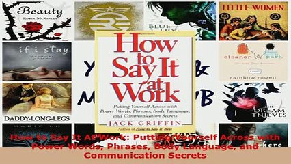 PDF  How to Say It At Work Putting Yourself Across with Power Words Phrases Body Language and Download Full Ebook