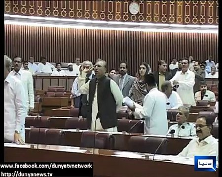 PPP walk from National Assembly against PIA privatization. Report by Shakir Solangi, Dunya News.