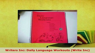 PDF  Writers Inc Daily Language Workouts Write Inc Download Online